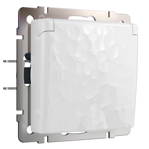 Розетка с заземлением без рамки Werkel Hammer 1-м. крышка шторки IP44 белый фото Розетка с заземлением без рамки Werkel Hammer 1-м. крышка шторки IP44 белый картинка